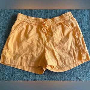 J Crew Linen Blend Cantaloupe Colored Drawstring Shorts